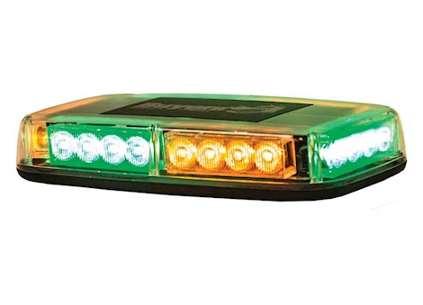 Buyers Products 11" Rectangular Multi-Mount LED Mini Light Bar with 15' Cord - Amber/Green