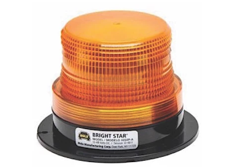 Wolo Manufacturing Corp. BRIGHT STAR-AMBER LENS-PERMANENT MOUNT COMMERICAL STROBE WARNING LIGHT.12-110V DC